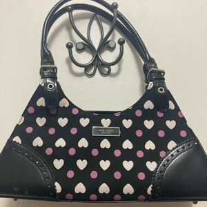 Kate Spade Black Bag with Pink and White Hearts
